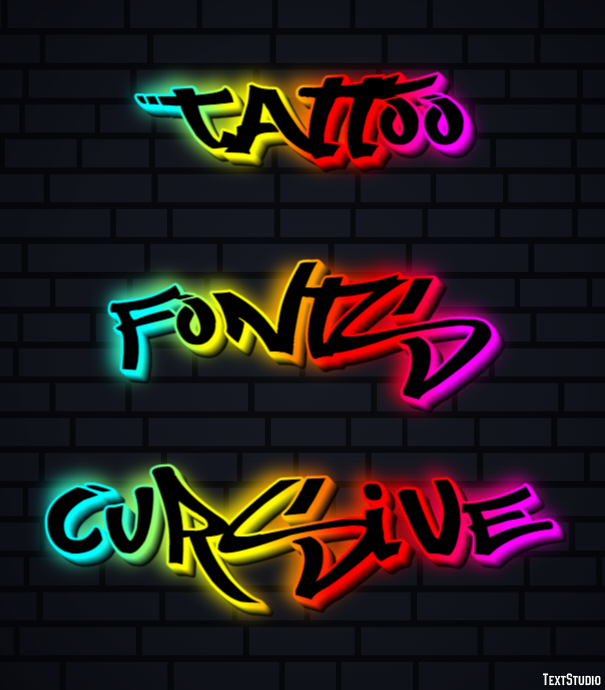 Tattoo Fonts Cursive テキスト効果