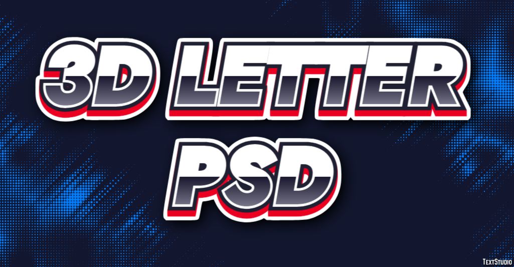 3d Letter Psd Efekt tekstowy