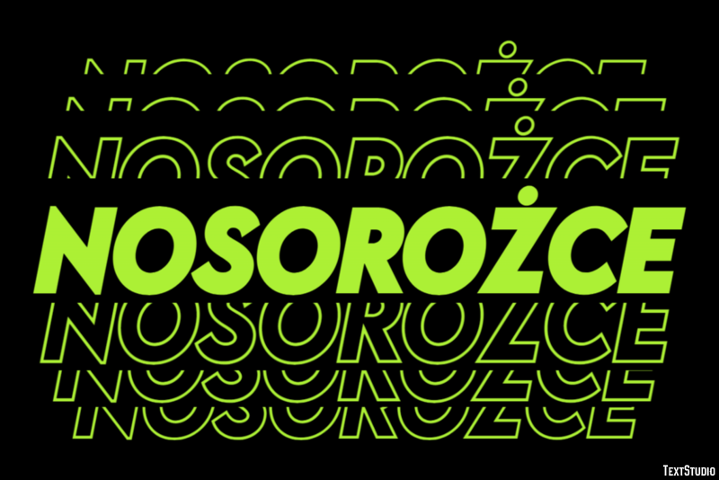 Nosorożce Texteffekt