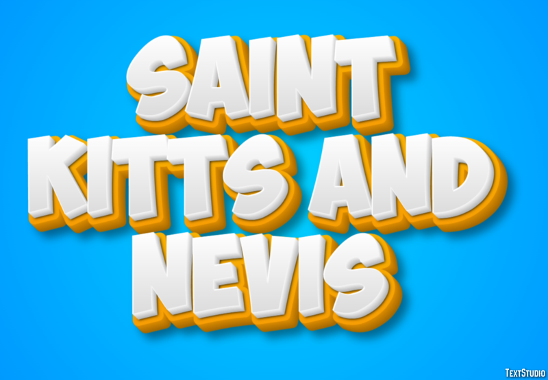 Saint Kitts and Nevis Text Effect