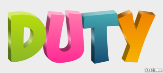 Duty Text effect