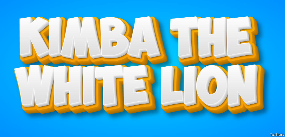 Kimba the White Lion Text Effect