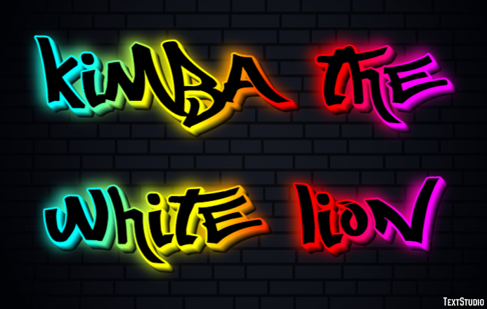 Kimba the White Lion Text Effect