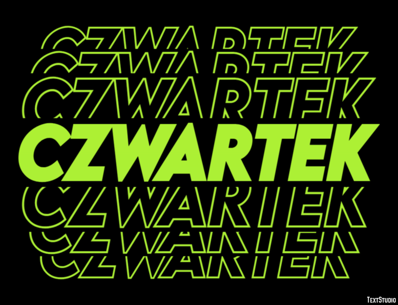Czwartek Efekt tekstowy
