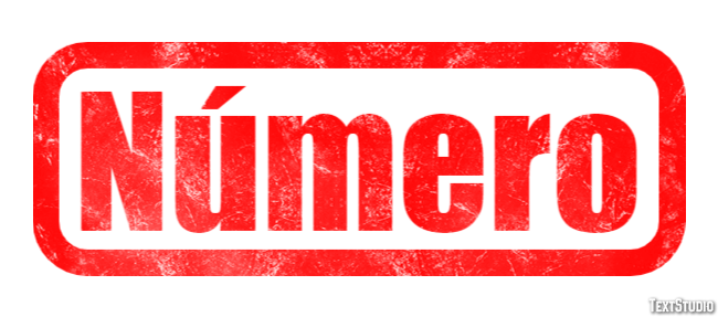 Número Efeito de texto