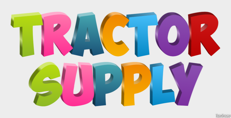 Tractor Supply テキスト効果