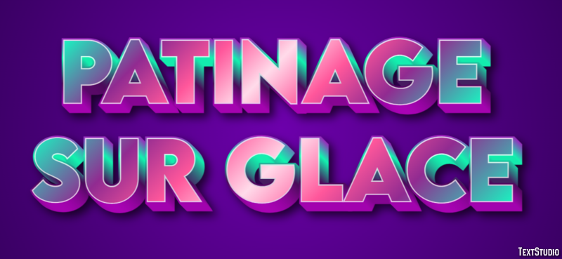 Patinage sur glace Effet de texte