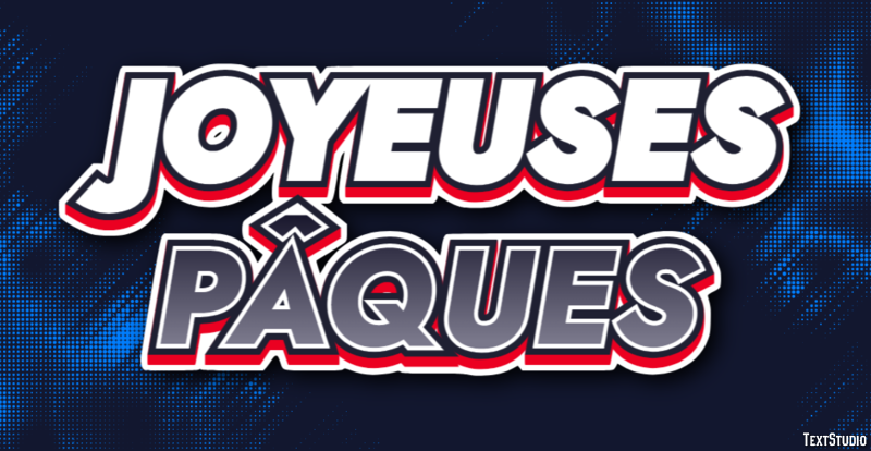 Joyeuses Pâques Effet de Texte