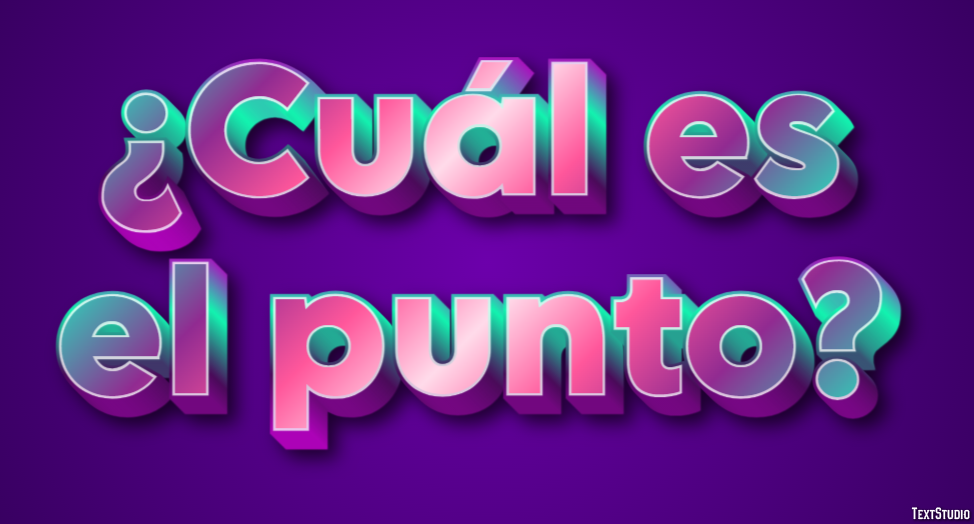 ¿Cuál es el punto? Efecto de texto