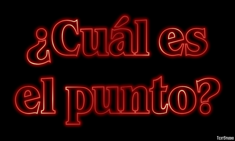 ¿Cuál es el punto? Efecto de texto