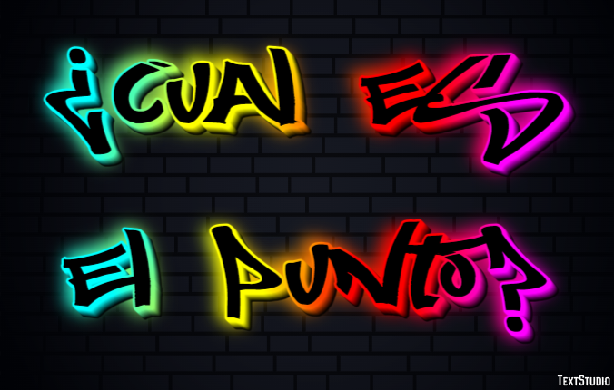 ¿Cuál es el punto? Efecto de texto