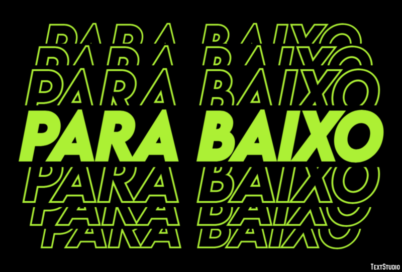 Para baixo Efeito de texto
