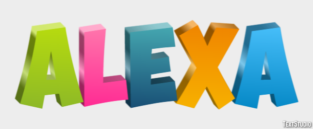 Alexa Efeito de texto