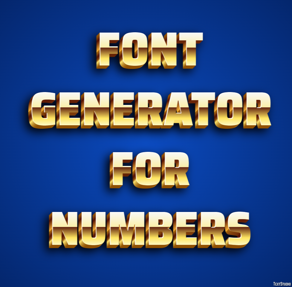 Font Generator For Numbers Efekt tekstowy