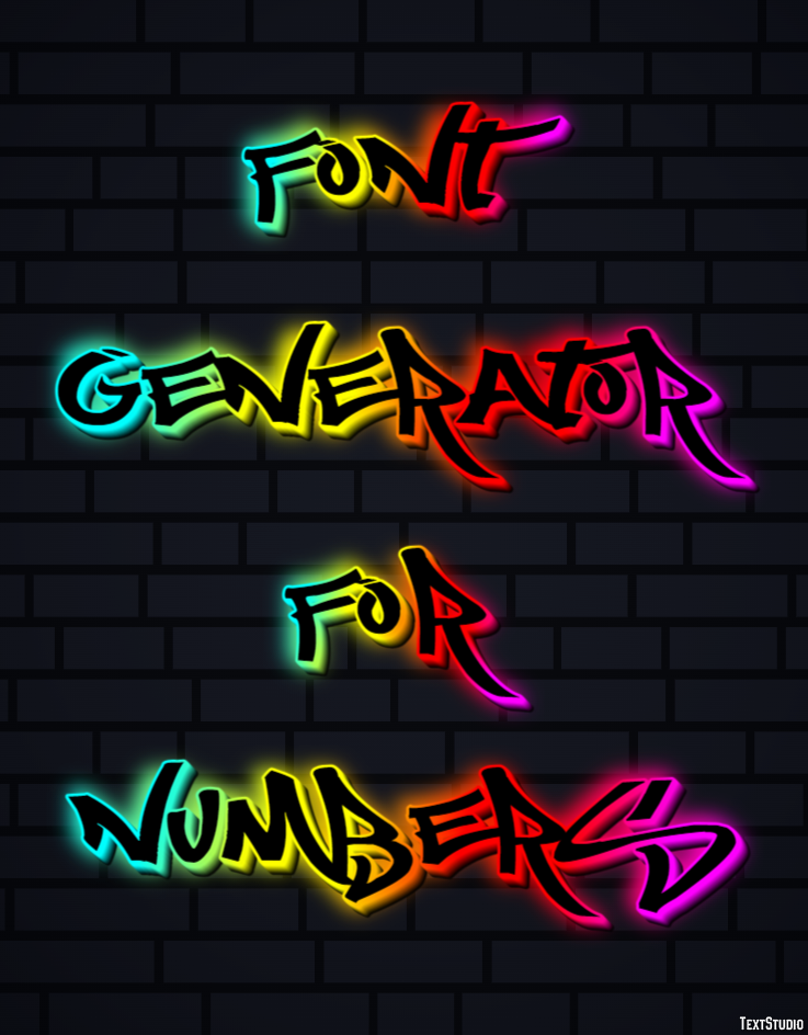 Font Generator For Numbers Efekt tekstowy