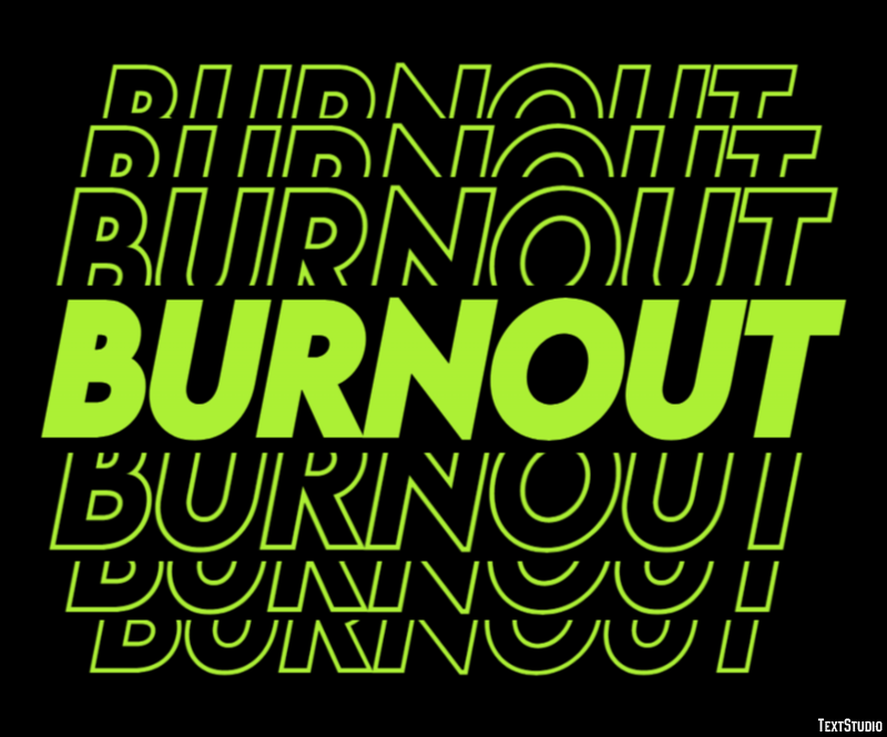 Burnout Effetto testo