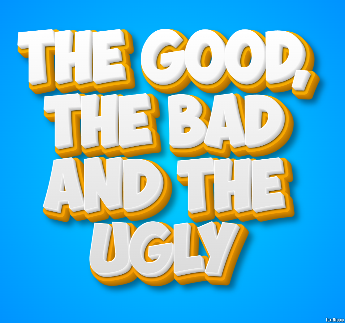 The Good, the Bad and the Ugly Texteffekt