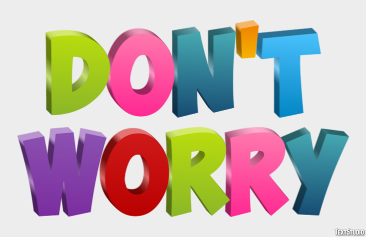 Don't worry テキスト効果