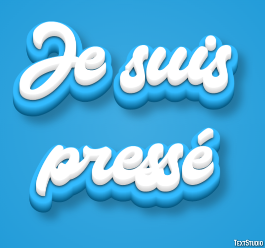 Je suis pressé Effet de texte