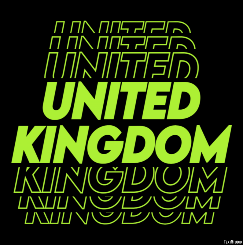 United Kingdom Text effect