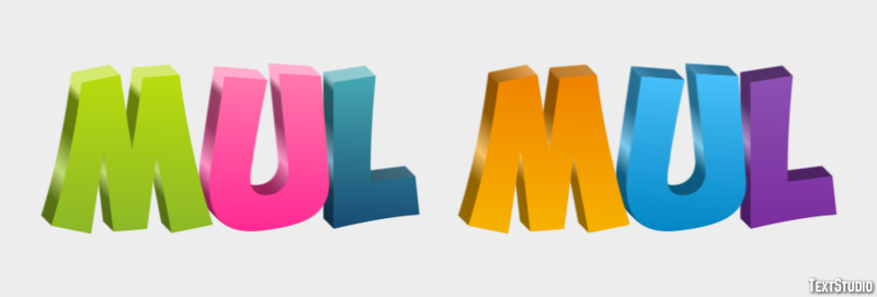 мул mul Efeito de texto