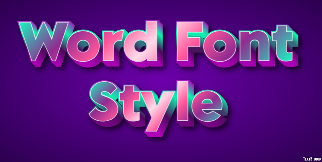 Word Font Style Effetto testo