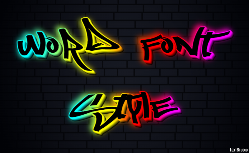 Word Font Style Effetto testo