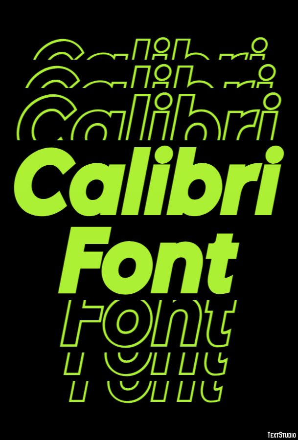 Calibri Font Effet de Texte