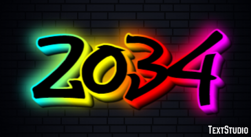 2034 Text effect