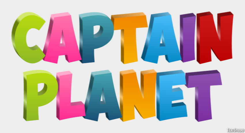 Captain Planet Text effect