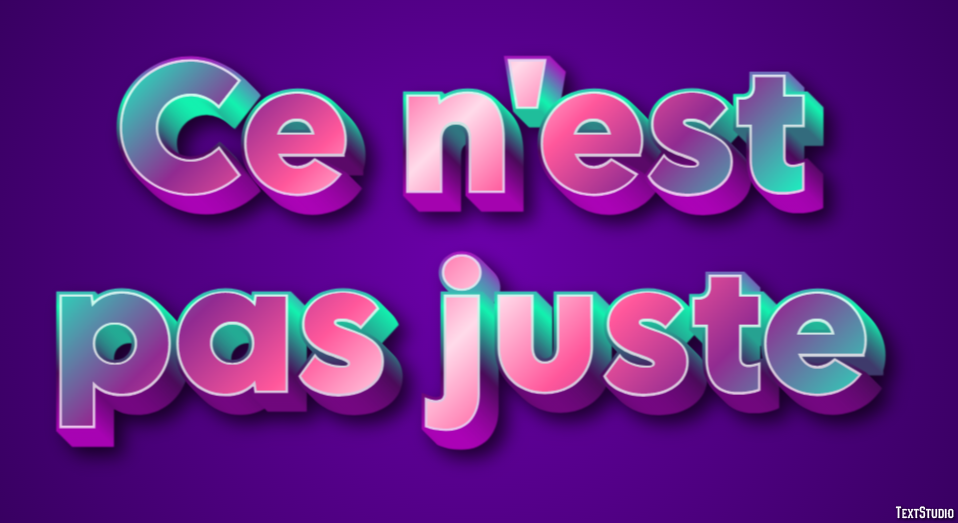 Ce n'est pas juste Effet de Texte