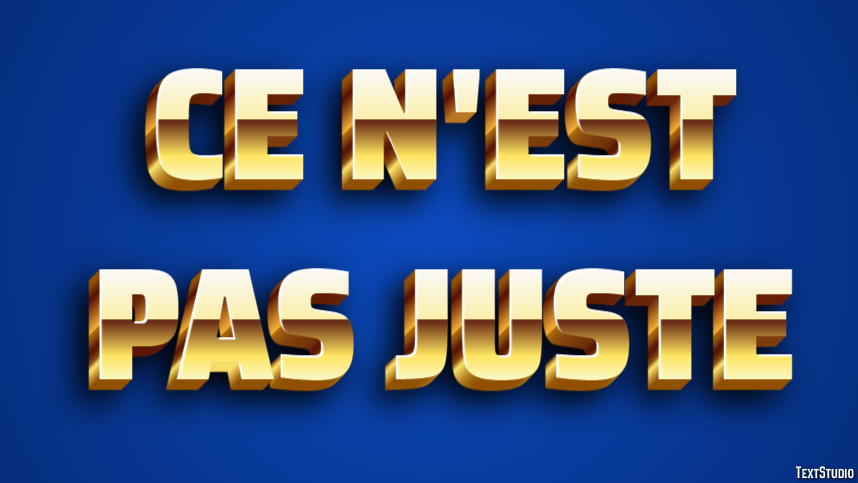 Ce n'est pas juste Effet de Texte