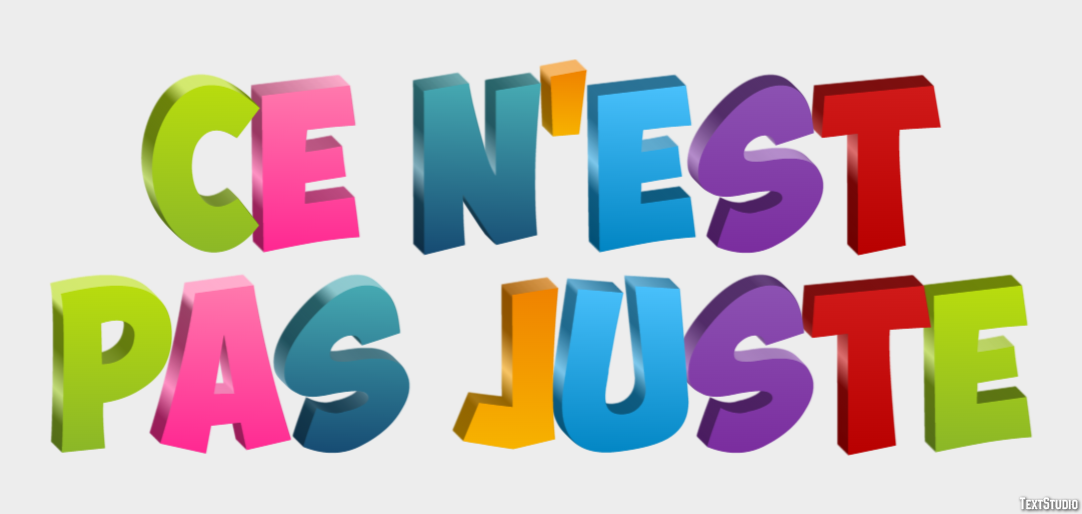 Ce n'est pas juste Effet de Texte
