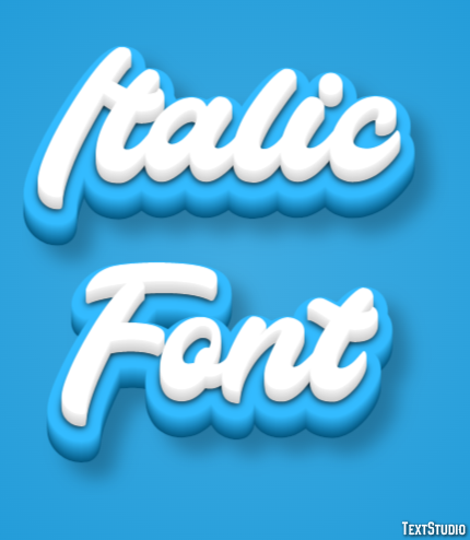 Italic Font Text Effect