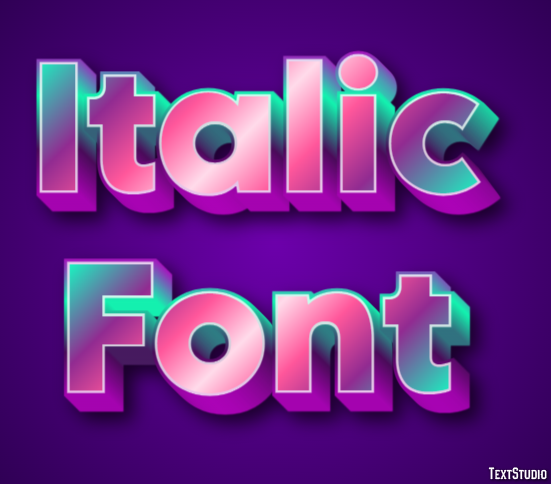 Italic Font Text Effect
