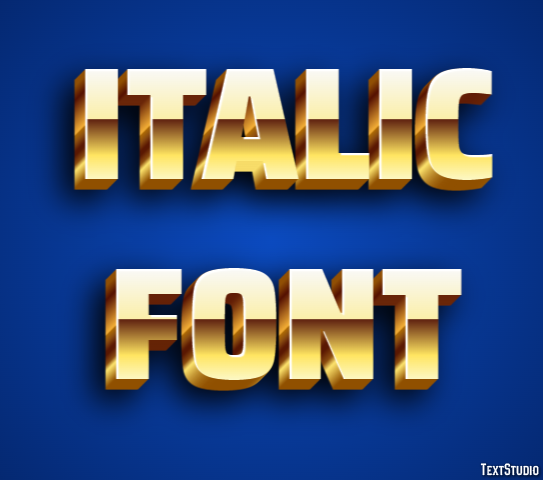 Italic Font Text Effect