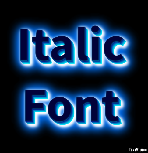 Italic Font Text Effect