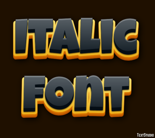 Italic Font Text Effect