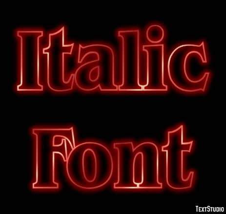 Italic Font Texteffekt
