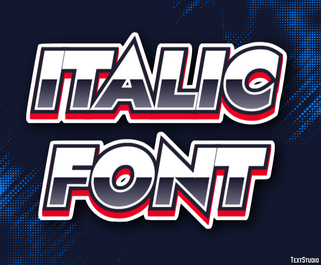 Italic Font Text Effect