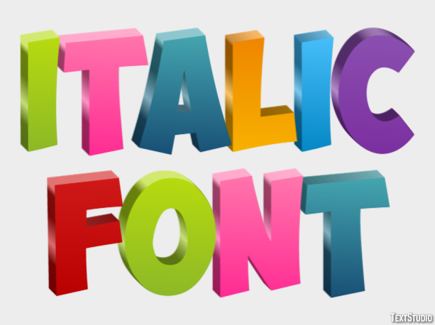 Italic Font Text Effect