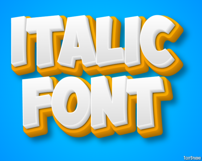 Italic Font Text Effect
