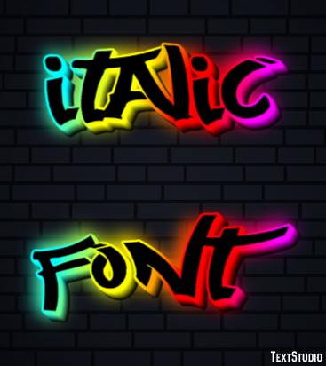 Italic Font Text Effect