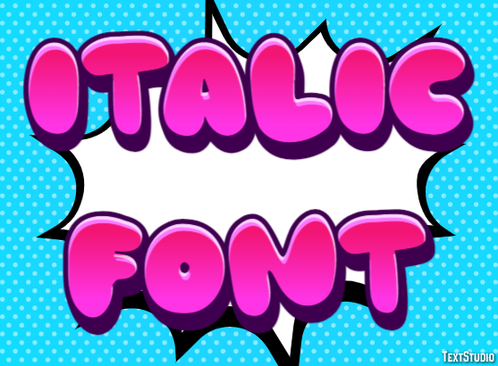 Italic Font Texteffekt