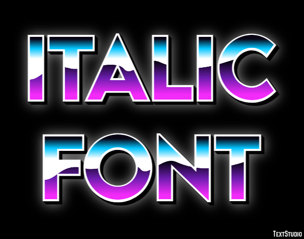 Italic Font Texteffekt