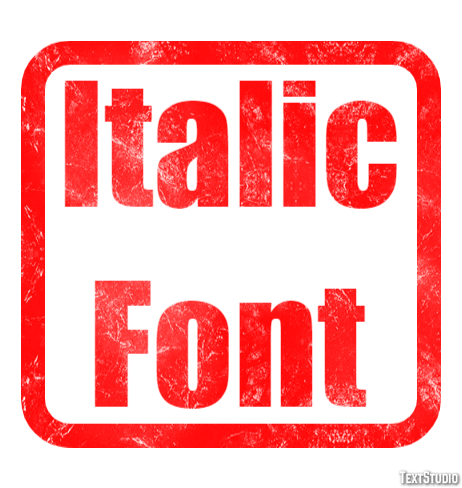 Italic Font Text Effect