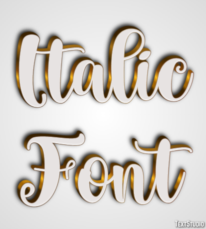Italic Font Text Effect