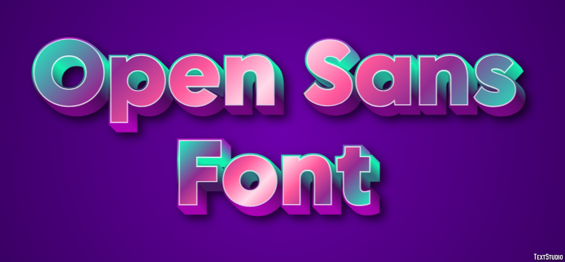 Open Sans Font Text Effect