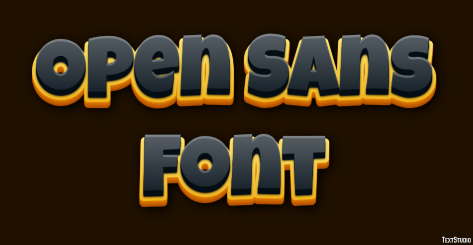Open Sans Font Text Effect