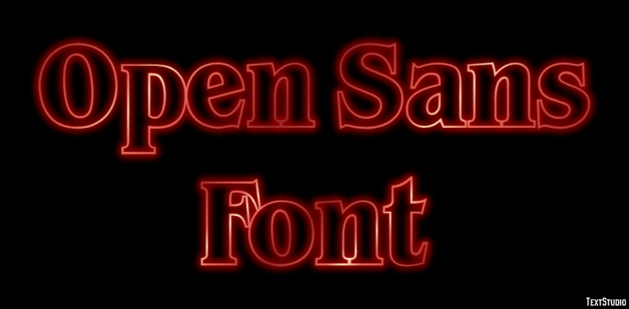 Open Sans Font Text Effect